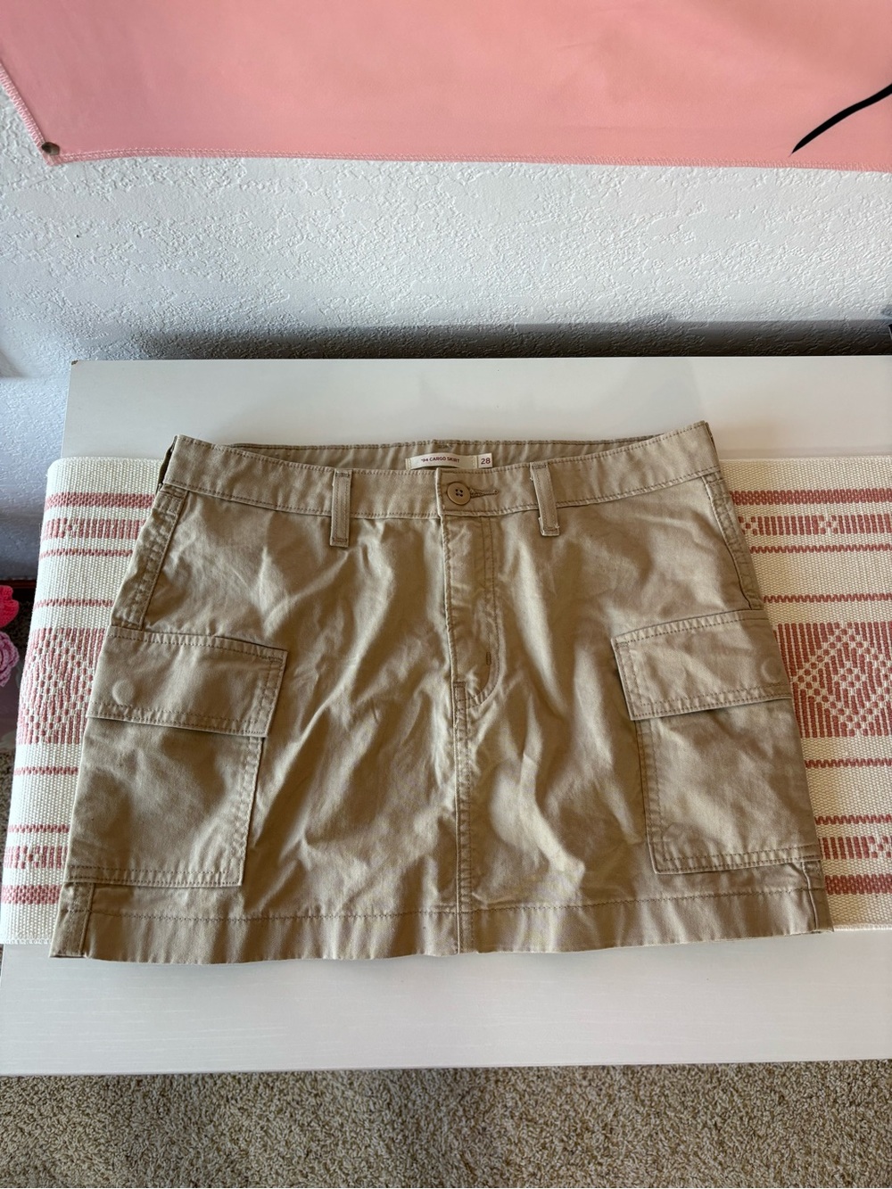Levi Khaki Cargo Pocket Mini Skirt